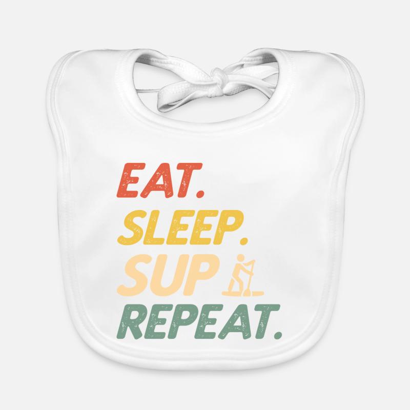 Stand Up Paddle Eat Sleep SUP Repeat Paddleboard Baby Bio-Lätzchen