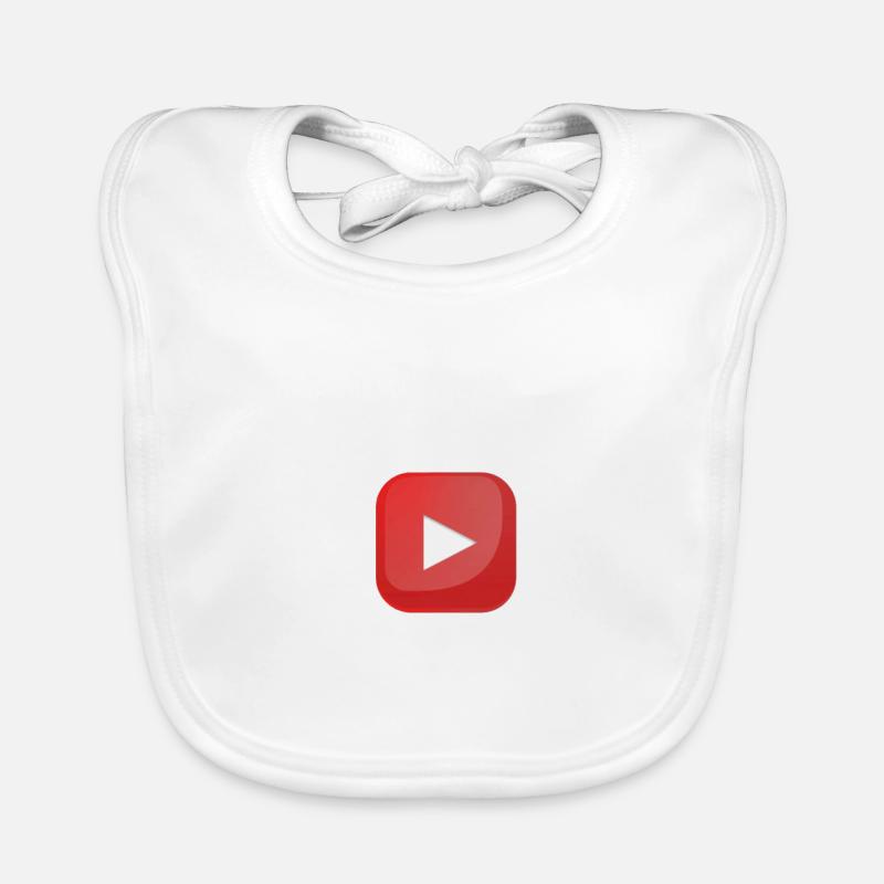 Youtube Botton - Baby Bio-Lätzchen - Weiß