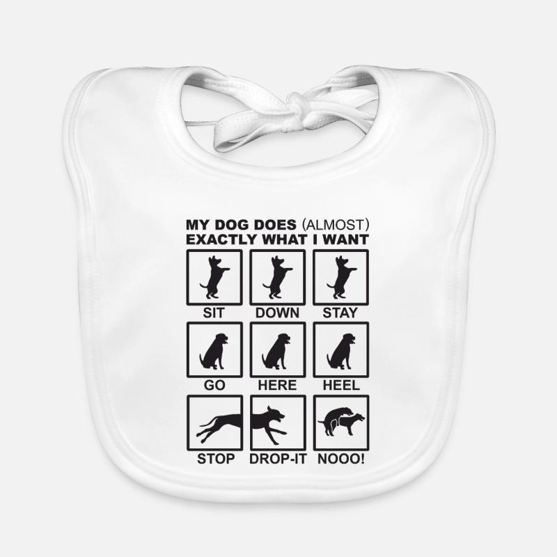 Hundebefehle Baby Bio-Lätzchen