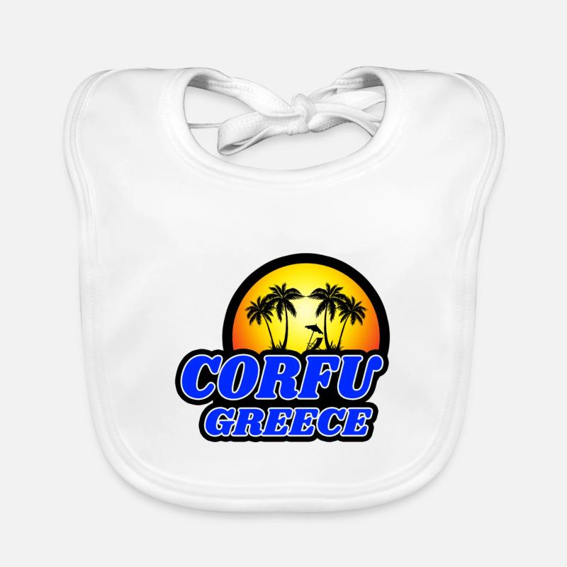 Corfou Grèce design / idée cadeau Bavoir bio Bébé
