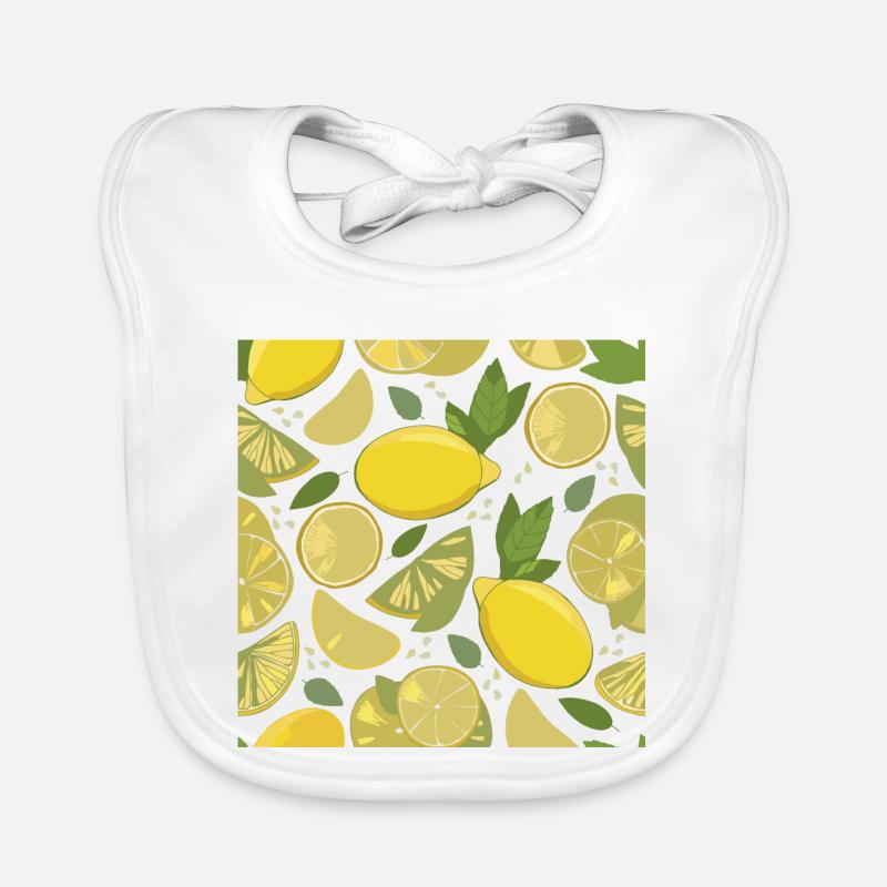 Design citron avec un effet frais - Bavoir bio Bébé - blanc