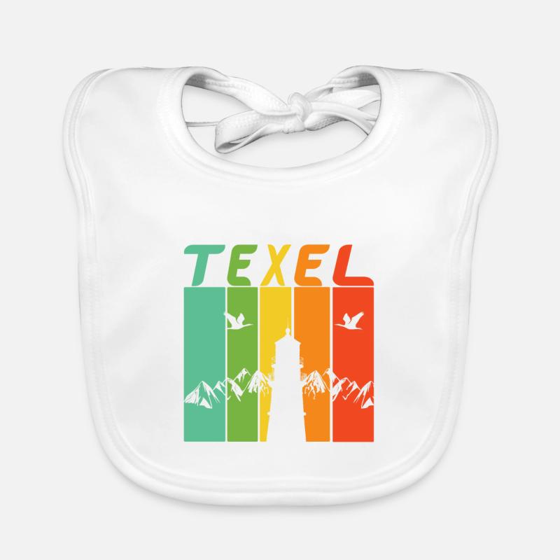 Texel Leuchtturm Design / Geschenk Baby Bio-Lätzchen