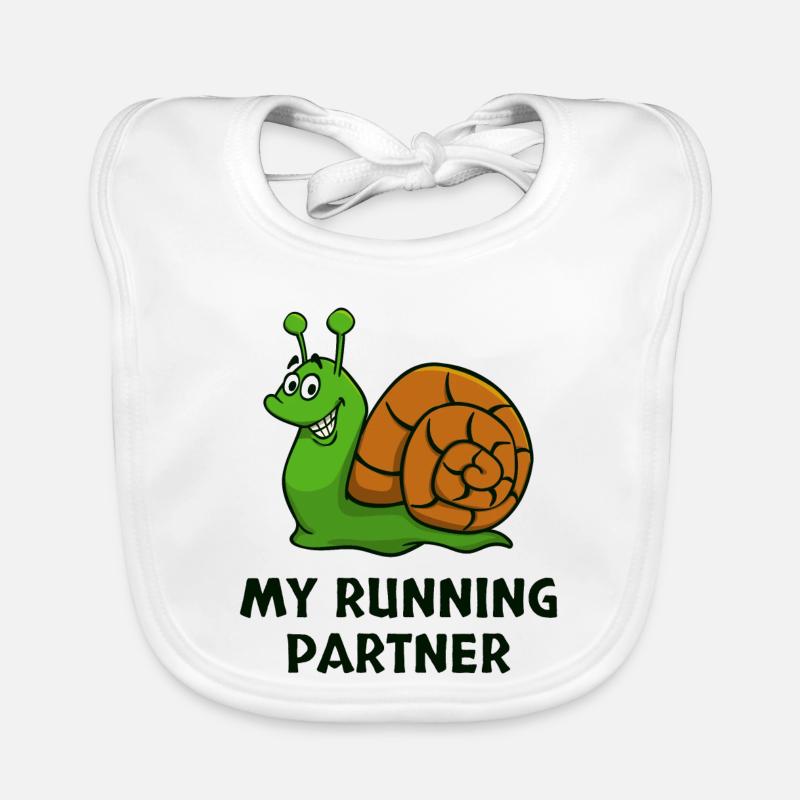 Snail's Pace Partner Look Slow Running Jogging Organic Baby Bibs