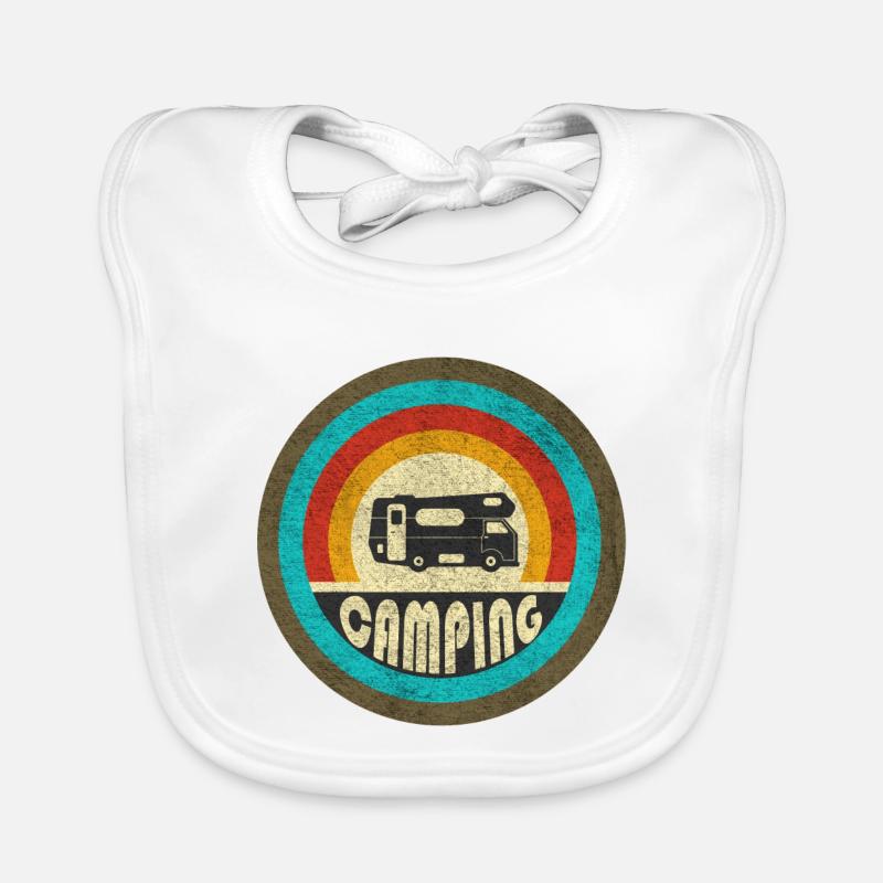 Camping Vintage Design / Geschenkidee Baby Bio-Lätzchen