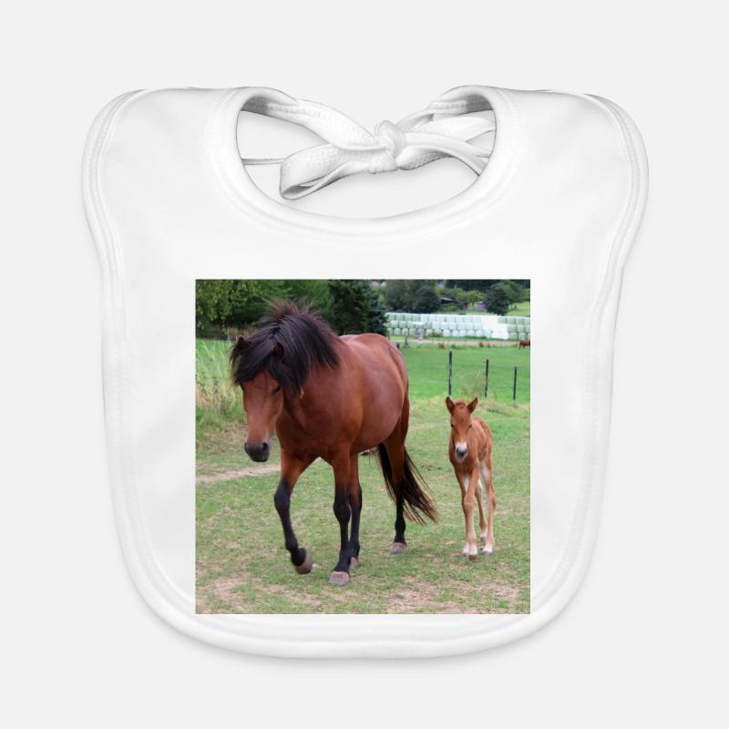 Affiche Cheval Cheval - Bavoir bio Bébé - blanc