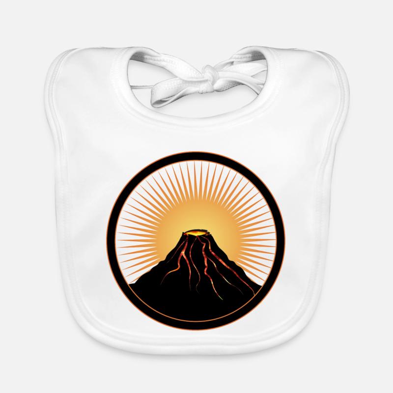 Volcano patch with liquid lava Organic Baby Bibs
