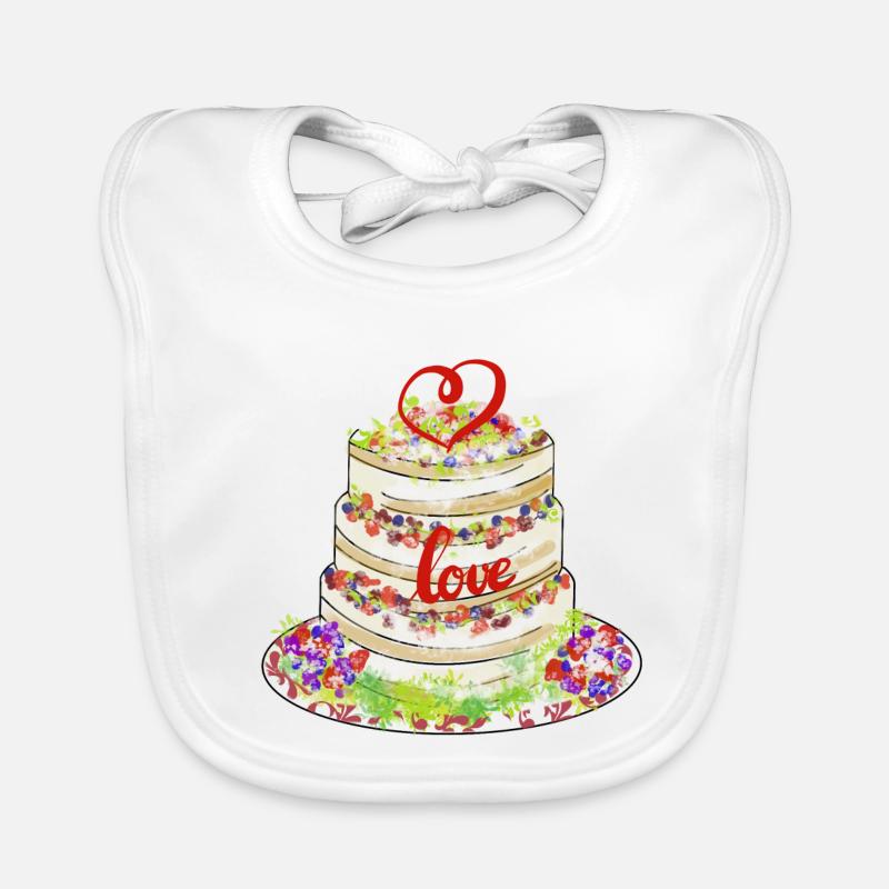 Gâteau sincère avec décor d’amour Bavoir bio Bébé