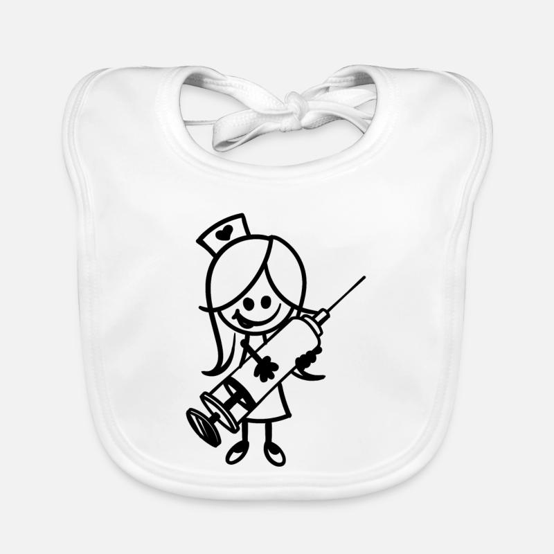 Infirmière aide-soignante Travailleur social - Bavoir bio Bébé - blanc