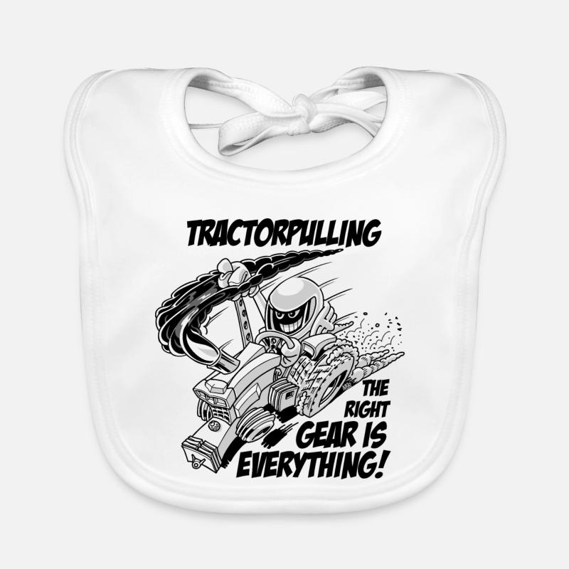 0966 Traktor zieht BW Baby Bio-Lätzchen