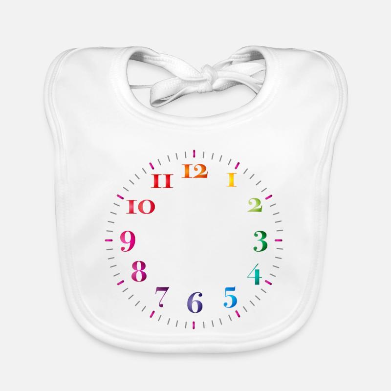 Dial with colored digits without clock hands Organic Baby Bibs