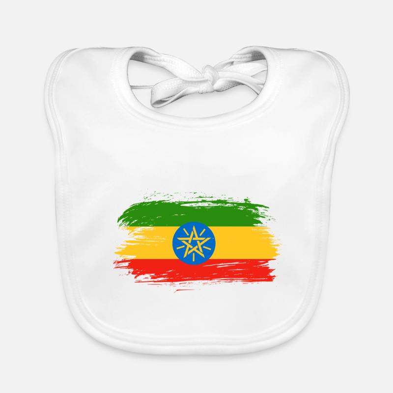 Conception du drapeau de l'Éthiopie / idée cadeau Bavoir bio Bébé