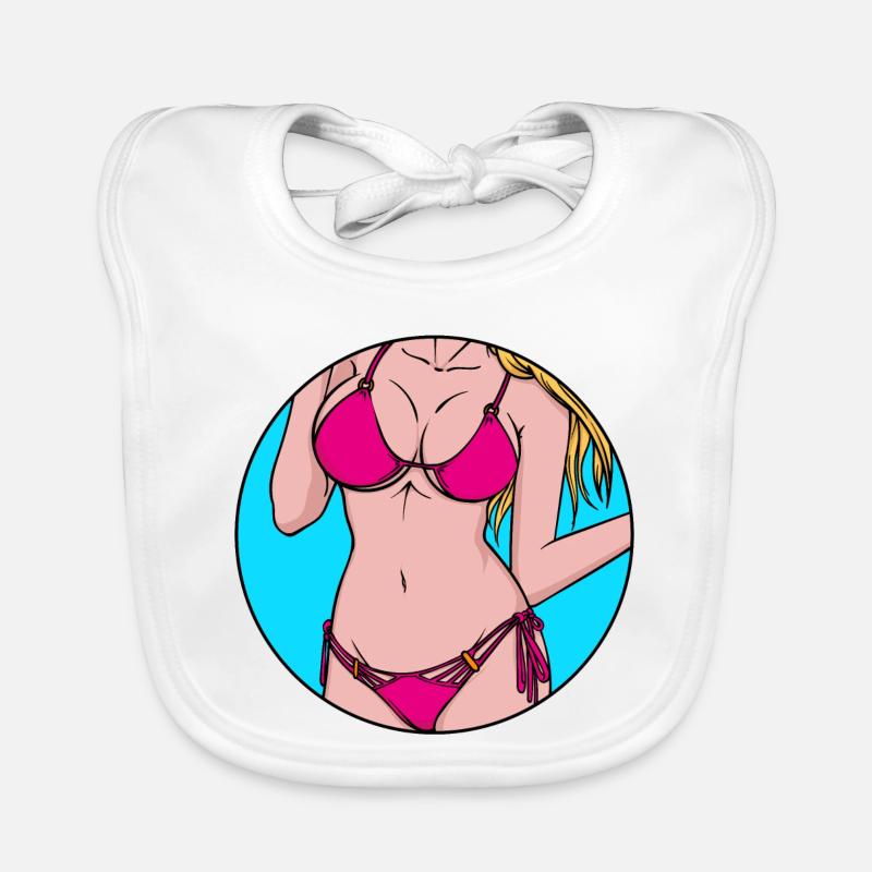 Bikini Plage Vacances Palmes Mer Caraïbes Bavoir bio Bébé