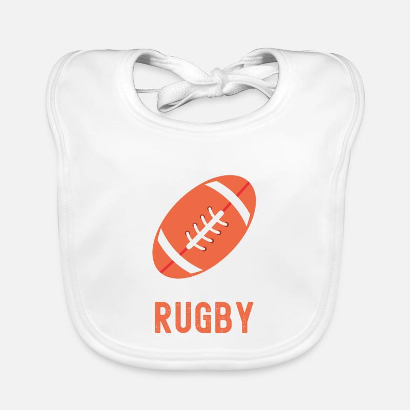 Minimalist Rugby Ball in Orange Organic Baby Bibs