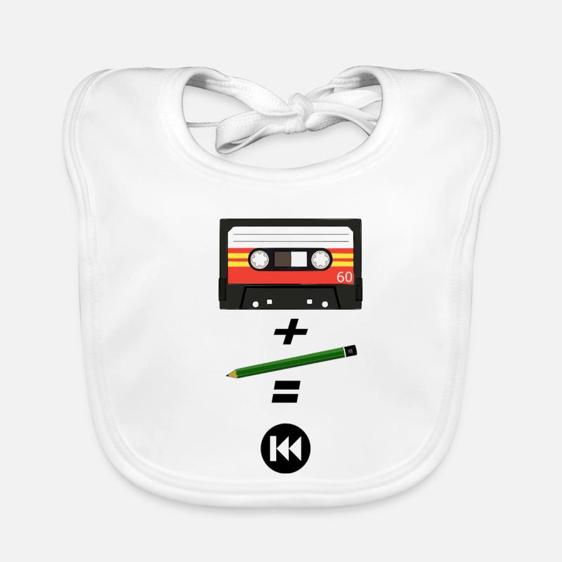 cassette année 80 Bavoir bio Bébé