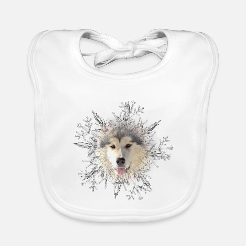 Malamute Cristal - Bavoir bio Bébé - blanc