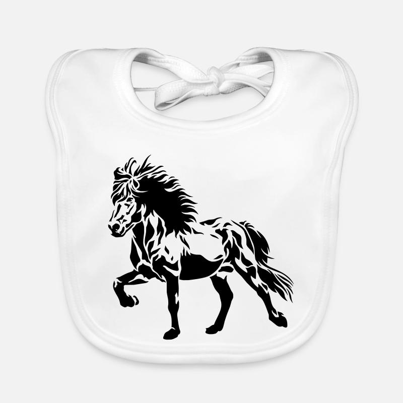 Cheval islandais de Tölting n° 4 Bavoir bio Bébé