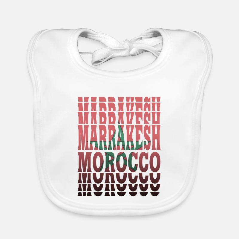 Conception de drapeau de Marrakech Maroc / idée cadeau Bavoir bio Bébé