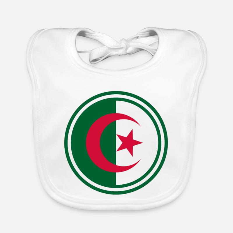 Drapeau de l’Algérie autour Bavoir bio Bébé