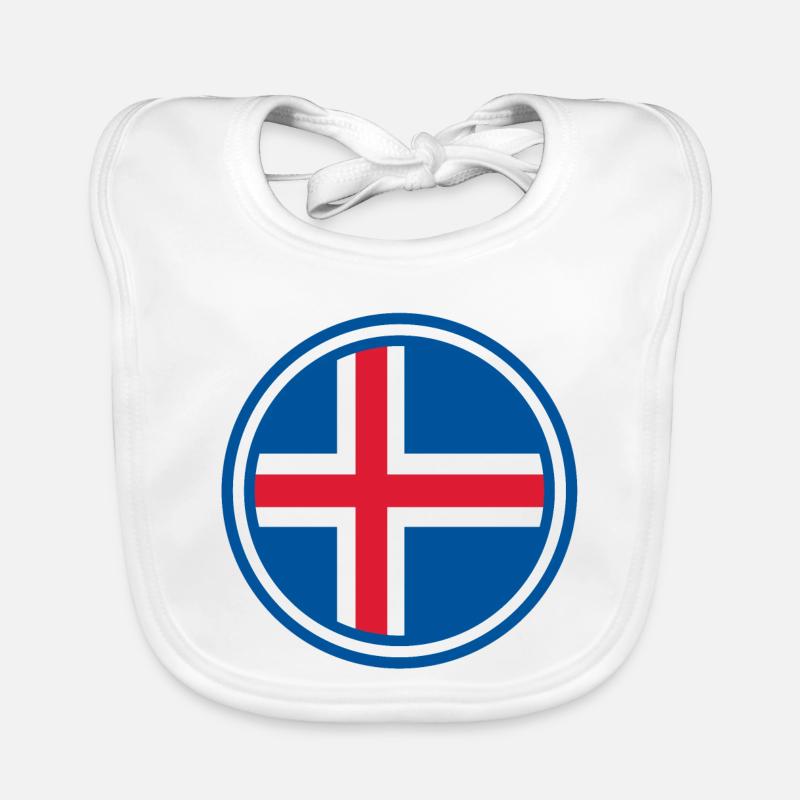 Drapeau Islande rond Bavoir bio Bébé