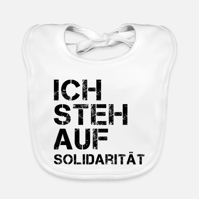 ICH STEH AUF Solidarität - Baby Bio-Lätzchen - Weiß