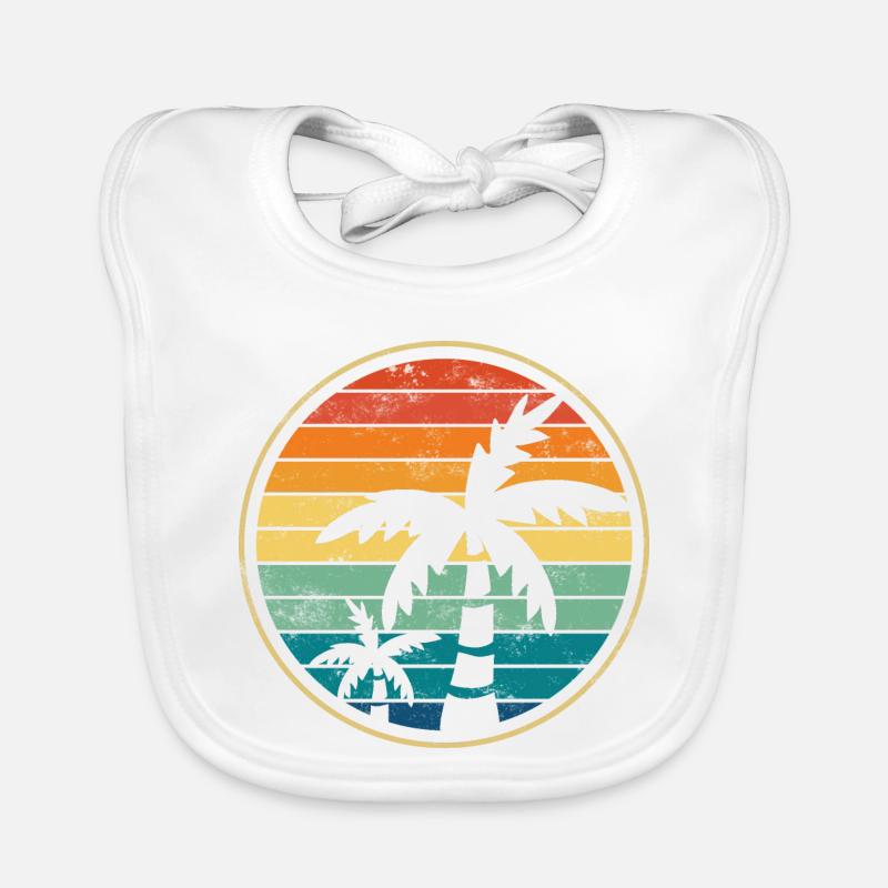 Palm palm trees beach Organic Baby Bibs