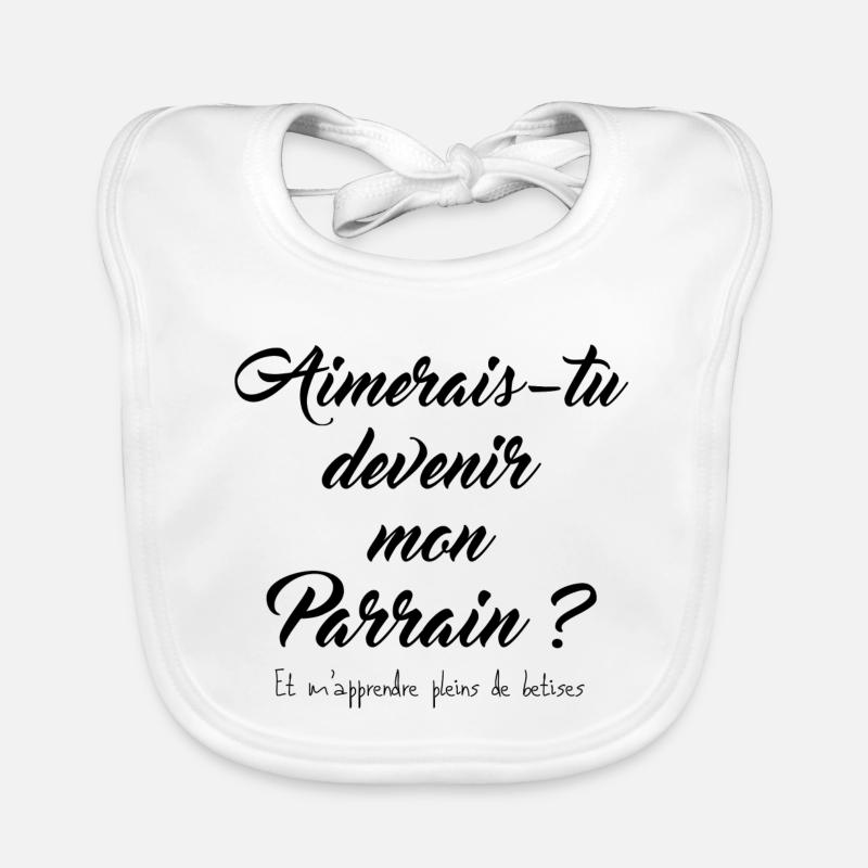 Aimerais-tu devenir mon parrain ? Bavoir bio Bébé