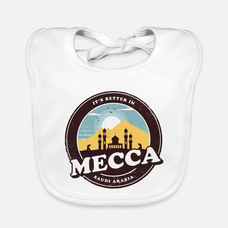 La Mecque Arabie Saoudite Mosquée Design Bavoir bio Bébé