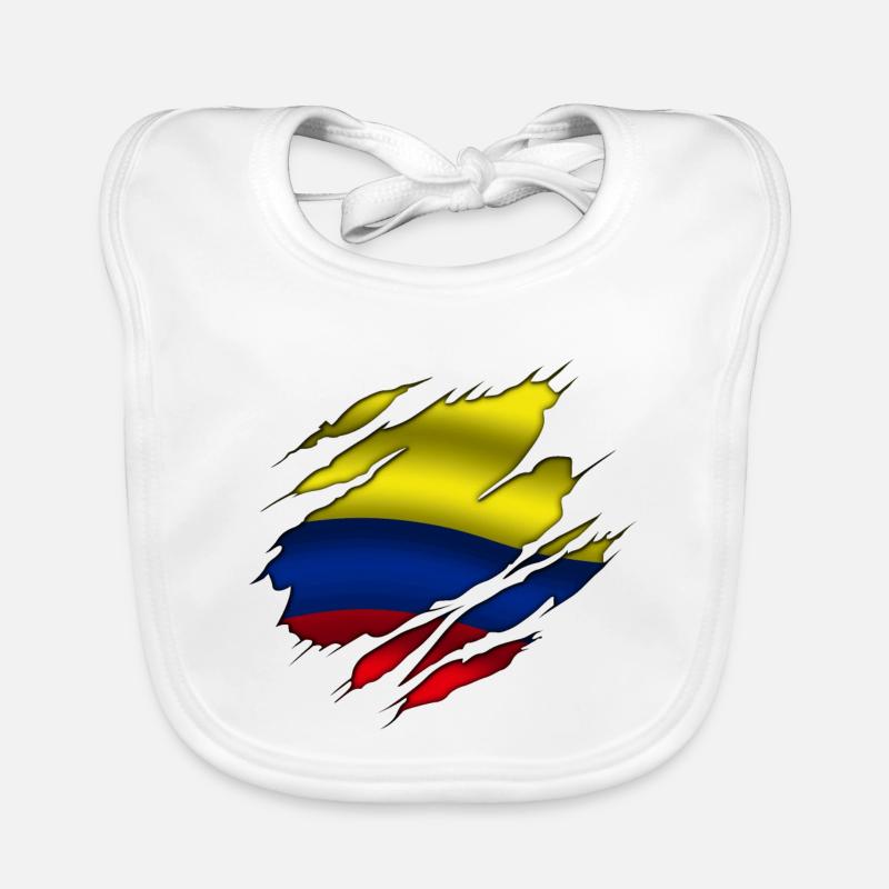 Colombie - Bavoir bio Bébé - blanc