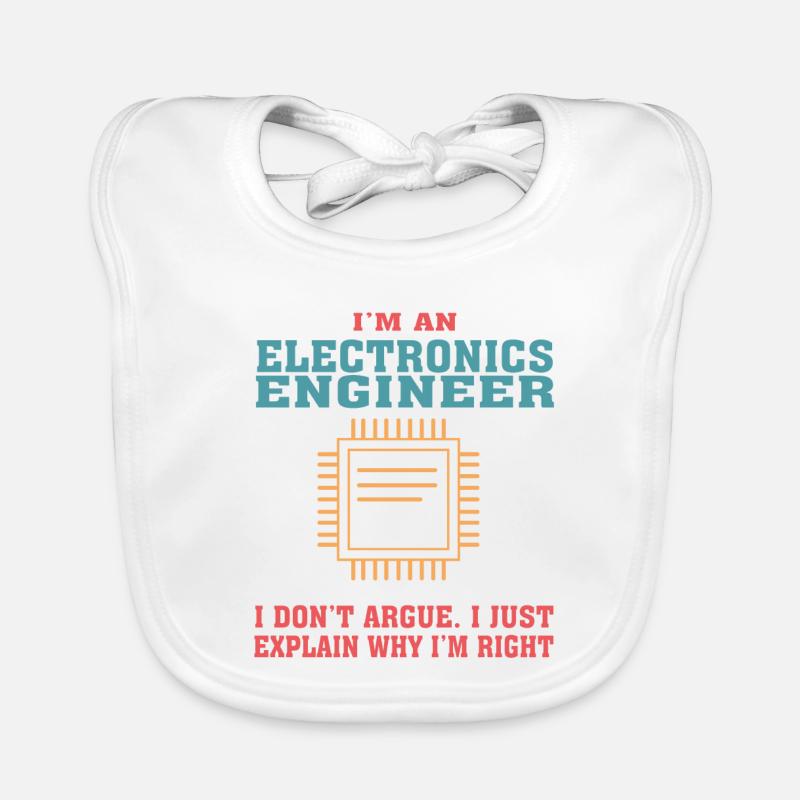 Funny Electronics Engineering Quote for Electronic Organic Baby Bibs