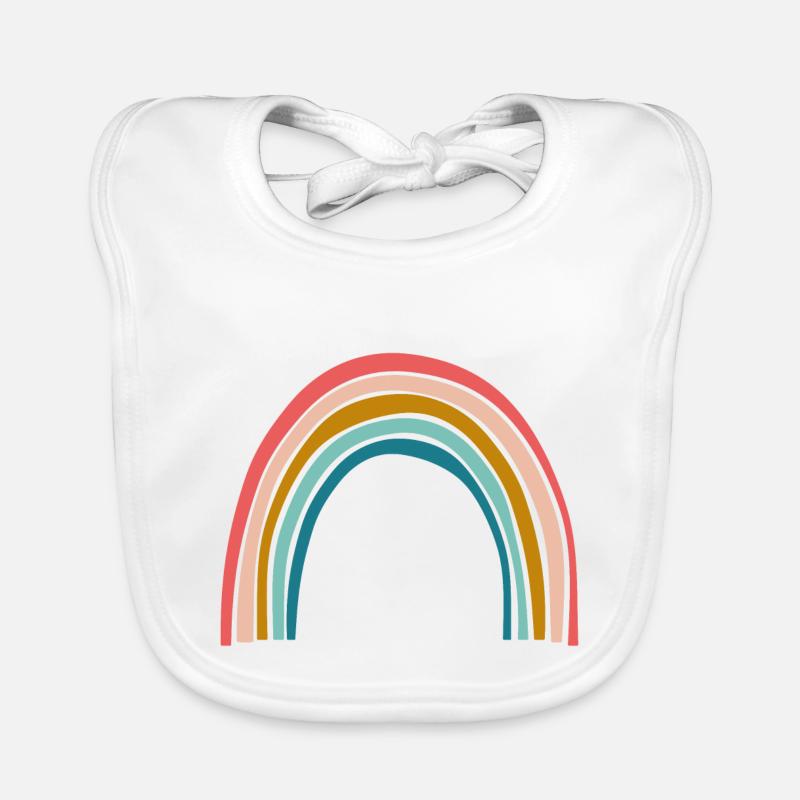 Pastell Regenbogenbogen Baby Bio-Lätzchen