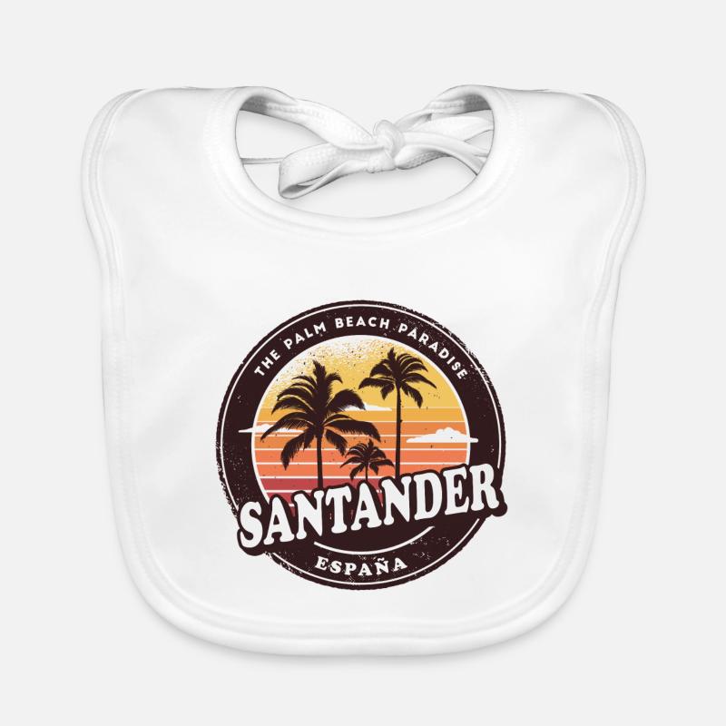 Santander Spanien Vintage Beach Design Baby Bio-Lätzchen
