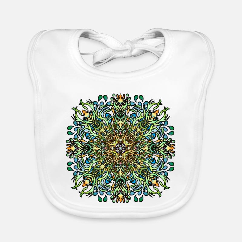 Mandala | Bunt | Leben | Geschenkidee Baby Bio-Lätzchen