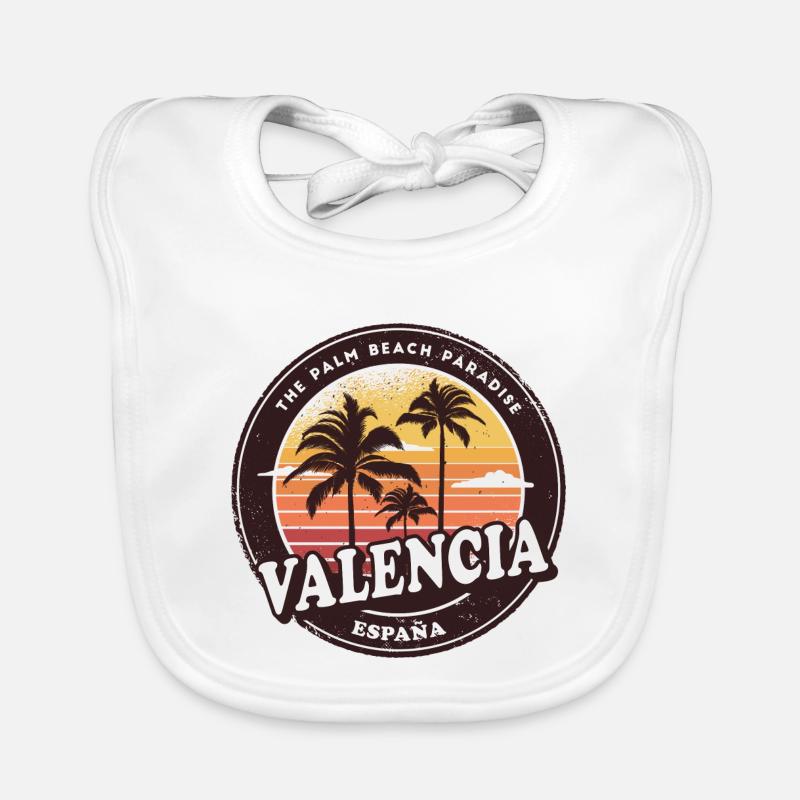 Valence Espagne Vintage Beach Design Bavoir bio Bébé