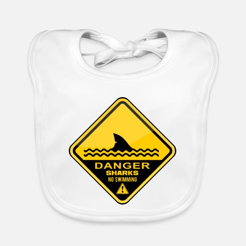 Danger Requins Pas de natation Bavoir bio Bébé