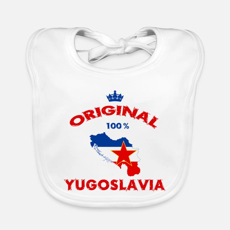 Drapeaux Yougoslavie 100% originaux Bavoir bio Bébé