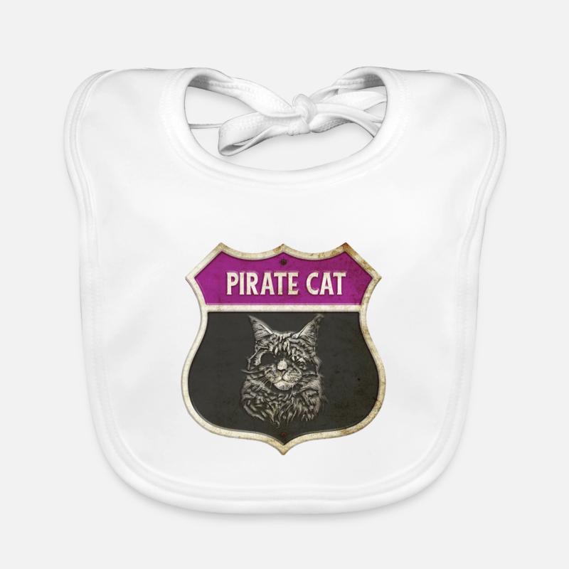 Motif écusson pirate de chat Bavoir bio Bébé
