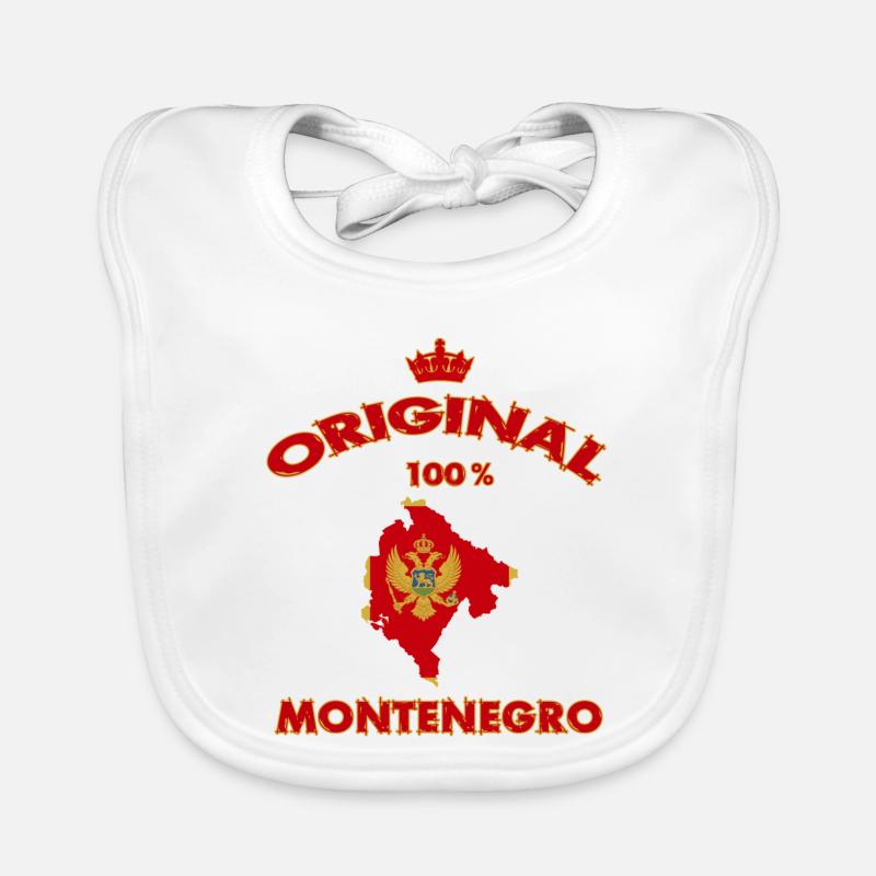 Drapeau du Monténégro original 100% Bavoir bio Bébé