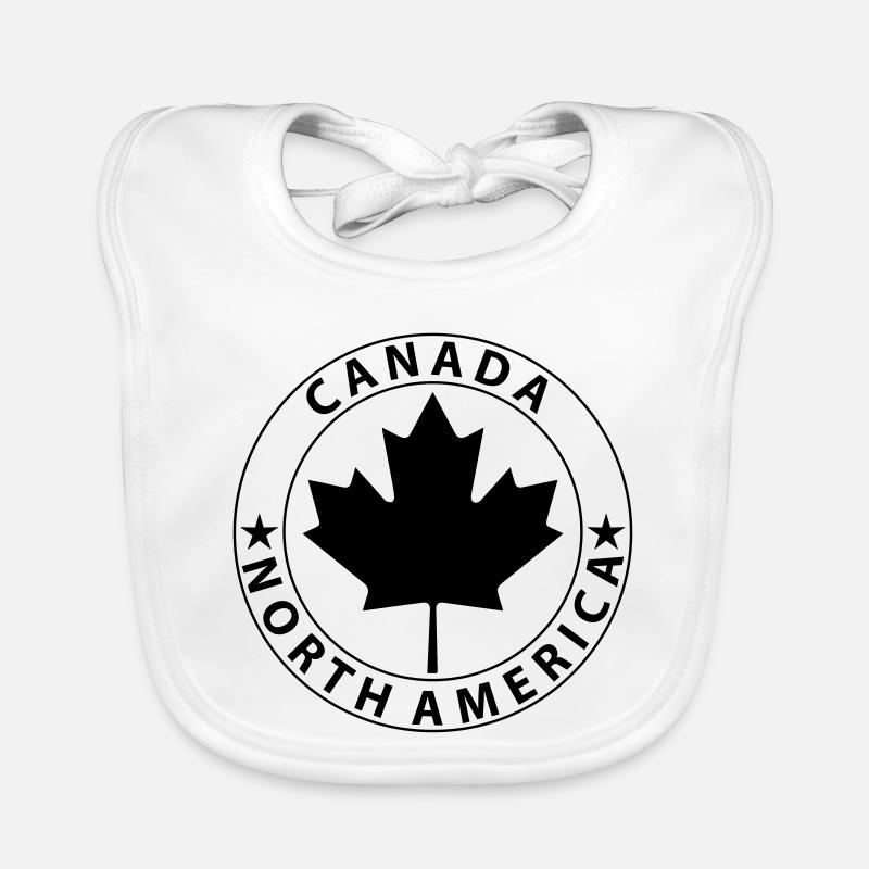 Canada Design 4 - Bavoir bio Bébé - blanc