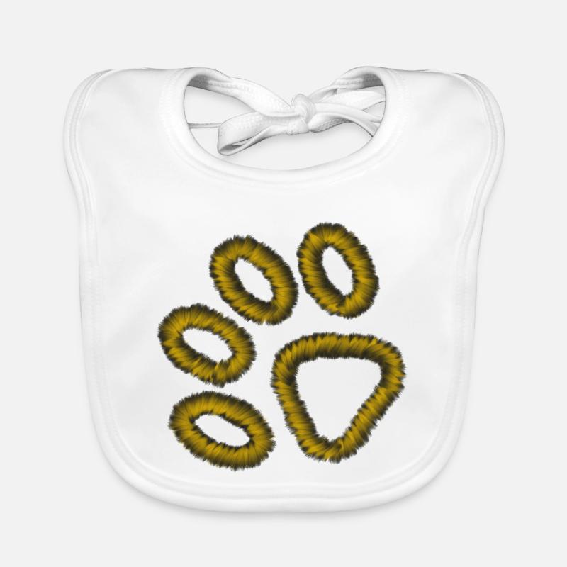 goldene Tiger Pfote - Baby Bio-Lätzchen - Weiß
