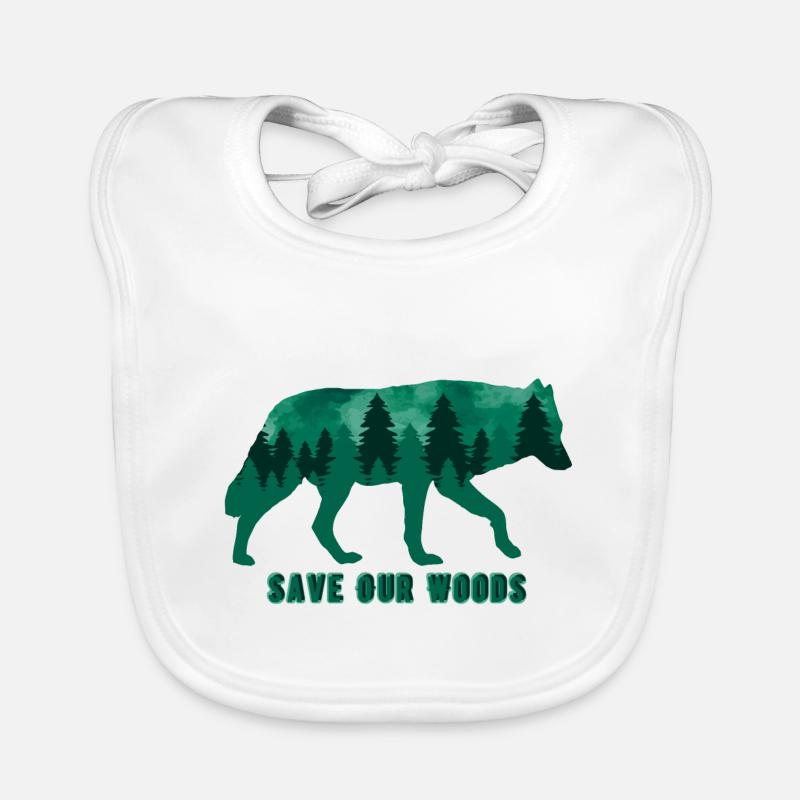 Changement climatique Protection de l’environnement Wolf Durable Bavoir bio Bébé