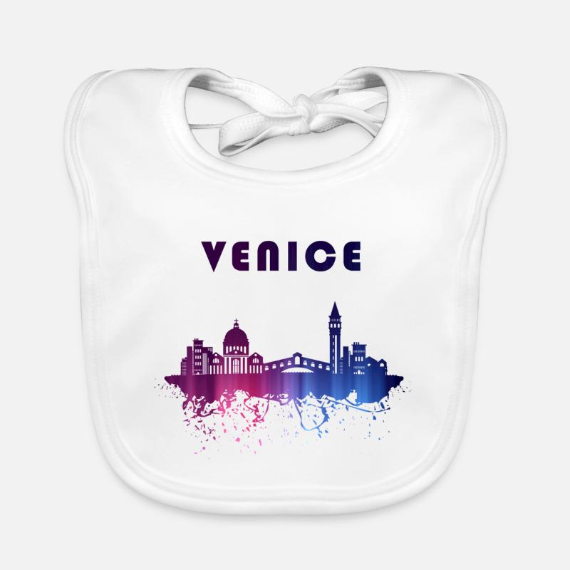 Venedig Skyline Splash Design Baby Bio-Lätzchen