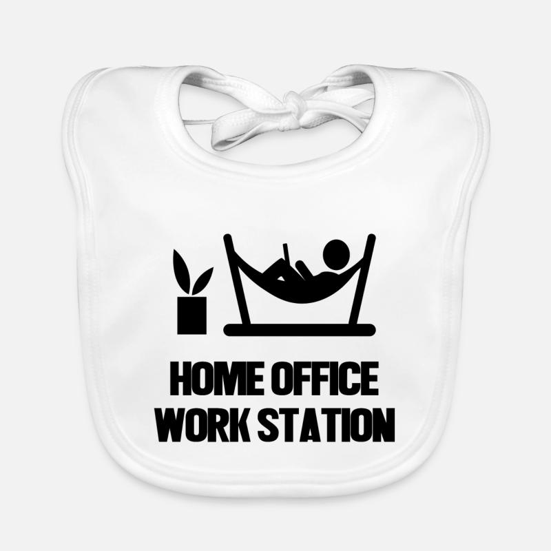 Laptop Wfh Home Office Statement Arbeitsplatz Baby Bio-Lätzchen
