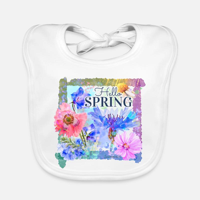 Spring flowers | hello spring Organic Baby Bibs