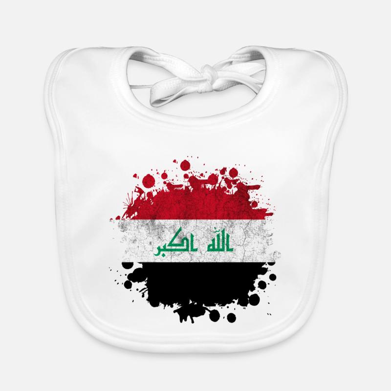 Irak Splash Flaggen Design Baby Bio-Lätzchen