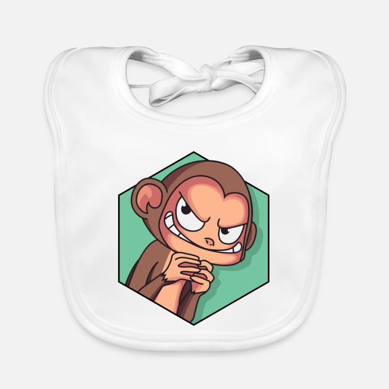 Singe rusé | Drôle de singe Bavoir bio Bébé