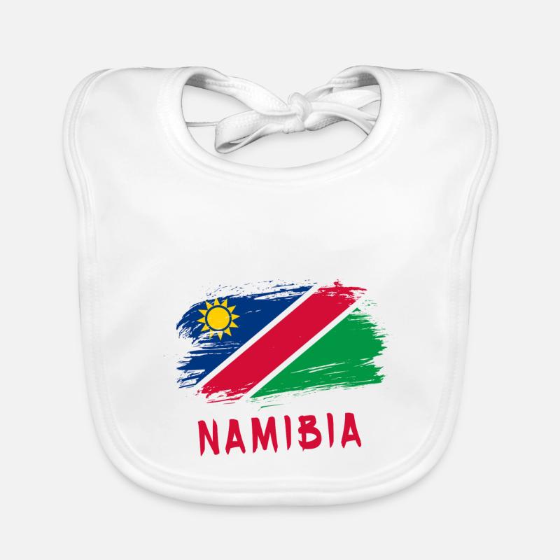 Team Namibia Flaggen Design - Baby Bio-Lätzchen - Weiß