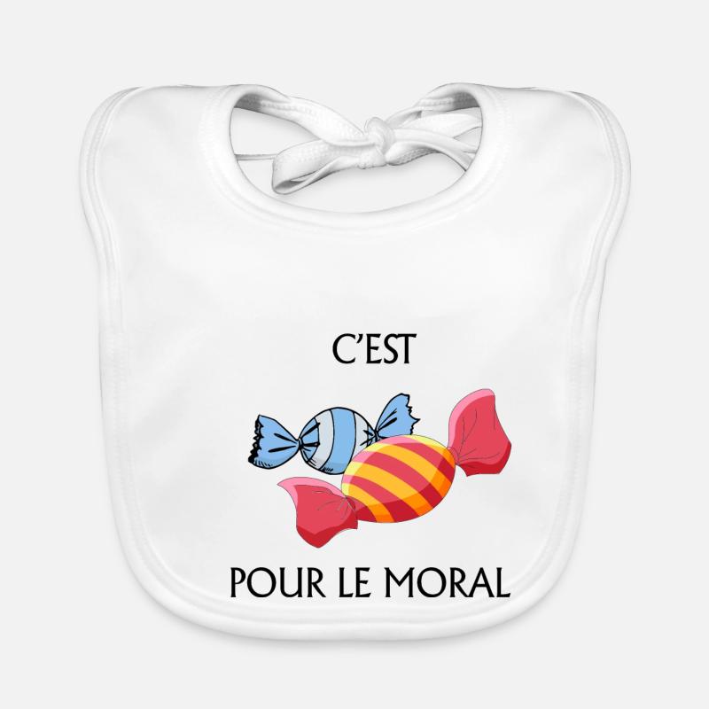 bonbon pour le moral - Bavoir bio Bébé - blanc