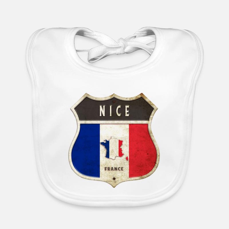 Nizza Frankreich Wappen Flaggen Design Baby Bio-Lätzchen