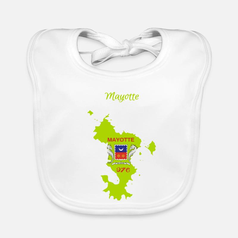 Mayotte - Bavoir bio Bébé - blanc