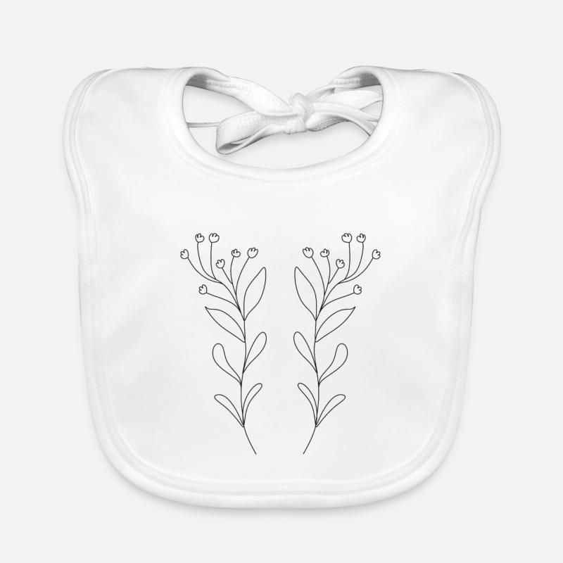 Einfaches, einzigartiges Naturdesign - Baby Bio-Lätzchen - Weiß